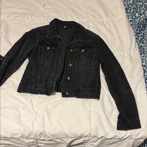 Free People Black Jean Jacket